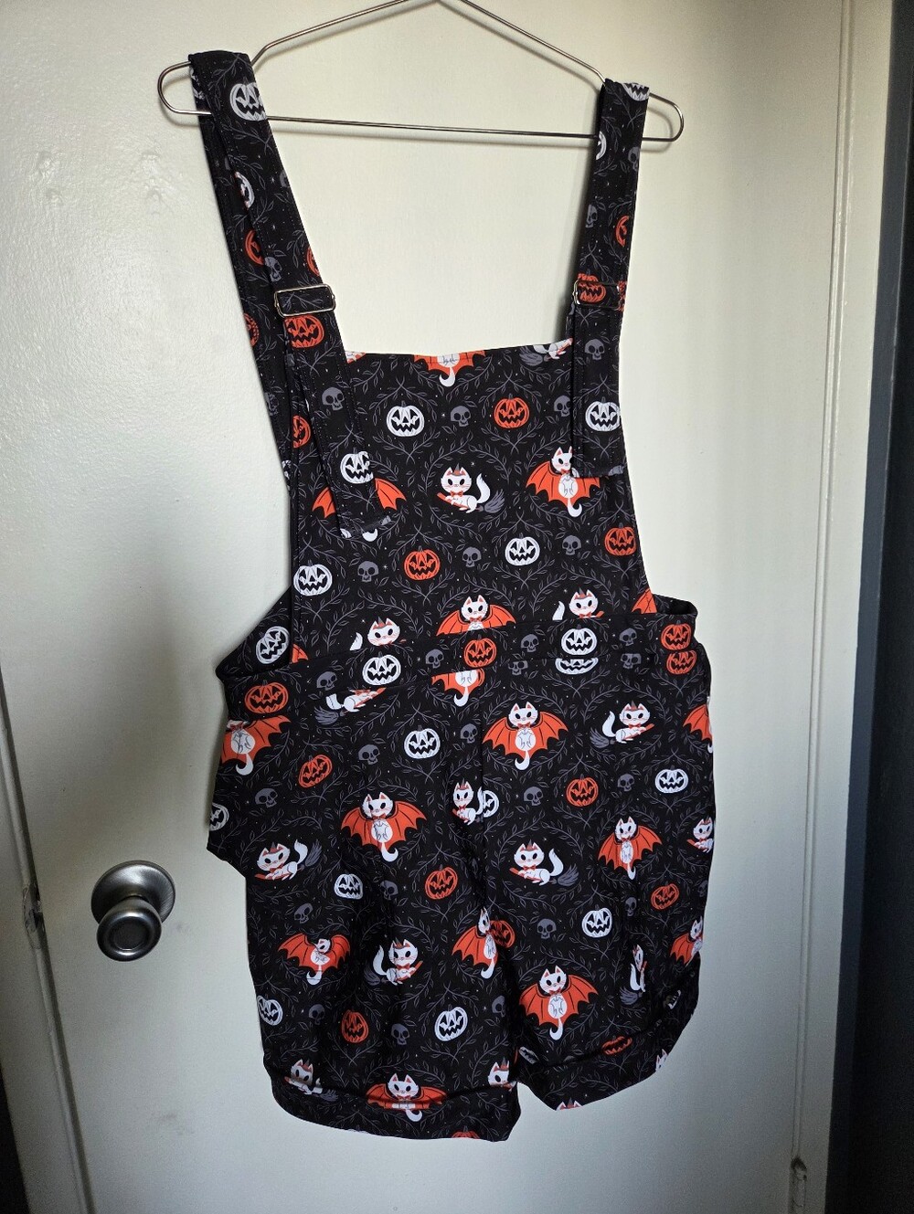 BlackMilk Feline Spooky Short Overalls - Picture 2 of 4